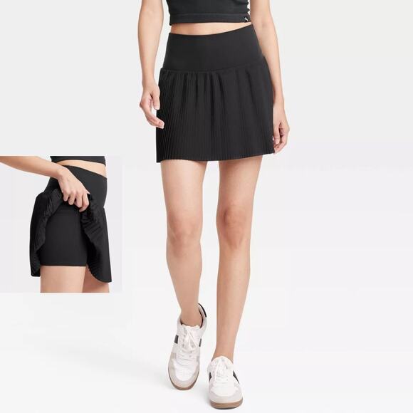 Joy Lab Women's Mini Pleated High-Rise Active Skort Black Size XS - Picture 1 of 5